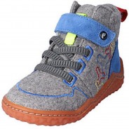Preisvergleich für Schuhe: Mädchen Schnürhalbschuhe Barefoot Filo Klettschuh Kinderschuhe Leder-/Textilkombination uni Halbschuhe graphit Gr. 32 Mädchen Kinder