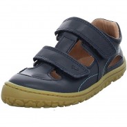 Preisvergleich für Schuhe: Barefoot Nando Sandale Veloursleder uni Halbschuhe dunkelblau Gr. 28 Mädchen Kinder