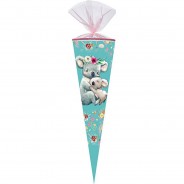 Preisvergleich für Schulbedarf: Schultüten-Set Koalafamilie, 4-tlg., 70 cm, mit Stoffblumen lila