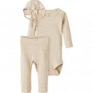 Preisvergleich für Strampler & Spieler: Set Body + Jerseyhose NBNLAMAR, Organic Cotton beige Gr. 62