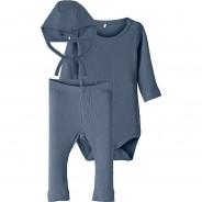 Preisvergleich für Strampler & Spieler: Set Body + Jerseyhose NBNLAMAR, Organic Cotton blau Gr. 62