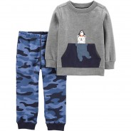 Preisvergleich für Hosen: Set Langarmshirt + Jogginghose  blau/grau Gr. 92 Jungen Kleinkinder