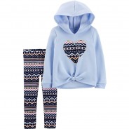 Preisvergleich für Hosen: Set Sweatshirt + Leggings  blau Gr. 92 Mädchen Kleinkinder