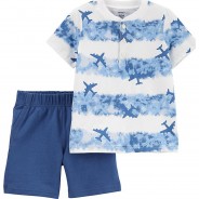 Preisvergleich für Hosen: Set T-Shirt + Shorts  blau Gr. 104 Jungen Kleinkinder