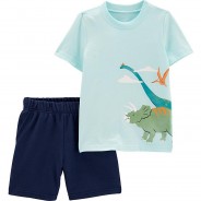 Preisvergleich für Hosen: Set T-Shirt + Shorts  blau Gr. 98 Jungen Kleinkinder
