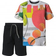Preisvergleich für Hosen: Set T-Shirt+Shorts  grau Gr. 152 Jungen Kinder