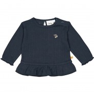 Preisvergleich für Oberteile: Shirt langarm Rüsche blau Gr. 68 Mädchen Kinder