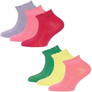 Preisvergleich für Strumpfwaren: Sneakersocken 6er Pack  rot-kombi Gr. 39-42 Mädchen Kinder