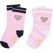 Preisvergleich für Strumpfwaren: Socken 2er Pack aus feinem Baumwoll-Strick Haussocken rosa Gr. 26