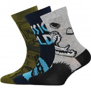 Preisvergleich für Strumpfwaren: Socken 3er Pack  oliv Gr. 34-36 Jungen Kinder