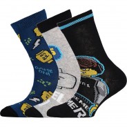 Preisvergleich für Strumpfwaren: Socken 3er Pack  schwarz Gr. 26/27 Jungen Kinder
