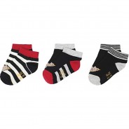 Preisvergleich für Strumpfwaren: Socken 3er Pack Sneaker mit Teddybärmotiv Haussocken dunkelblau Gr. 34