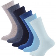 Preisvergleich für Strumpfwaren: Socken 6er Pack  hellblau Gr. 31-34 Jungen Kinder