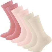 Preisvergleich für Strumpfwaren: Socken 6er Pack Mädchen beige/rosa Gr. 23-26  Kleinkinder