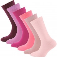 Preisvergleich für Strumpfwaren: Socken 6er Pack Mädchen rosa/lila Gr. 35-38  Kinder