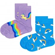 Preisvergleich für Strumpfwaren: Socken RAINBOW Doppelpack  fuchsia-kombi Gr. 24-26 Mädchen Kleinkinder