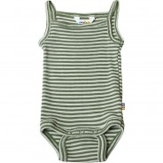 Preisvergleich für Strampler & Spieler: Spaghettiträgerbody Merinowolle/Seide Bodys  grün Gr. 68/74 Mädchen Baby