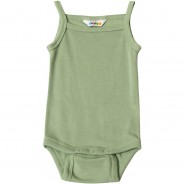 Preisvergleich für Strampler & Spieler: Spaghettiträgerbody Sommer Merinowolle Bodys  grün Gr. 68/74 Mädchen Baby