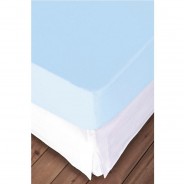 Preisvergleich für Heimtextilien: Spannbettlaken Mako Cotton Feinjersey  200x200 cm hellblau Gr. 200 x 200