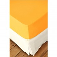 Preisvergleich für Babybettwäsche: Spannbettlaken Mako Cotton Feinjersey gelb Gr. 100 x 200