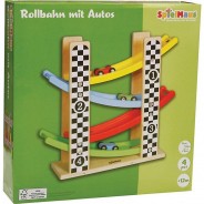 Preisvergleich für Spielzeug: SpielMaus Holz Rollbahn mit Autos