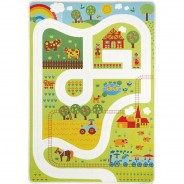Preisvergleich für Heimtextilien: Spielteppich Bauernhof, 90 x 130 cm hellgrün