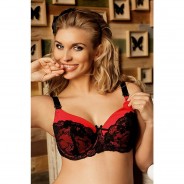 Preisvergleich für Mode für Mamas: Still-BH Xenia II Still-BHs schwarz/rot Gr. 75J Damen Erwachsene