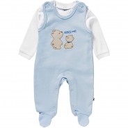 Preisvergleich für Strampler & Spieler: Strampler  hellblau/weiß Gr. 62 Jungen Baby