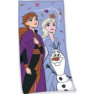 Preisvergleich für Heimtextilien: Strand- & Badetuch Disney's Die Eiskönigin 2, Velourstuch 75 x 150 cm blau/lila