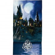 Preisvergleich für Heimtextilien: "Strandtuch HARRY POTTER ""Wappen"", Velours, 75 x 150 cm" dunkelblau