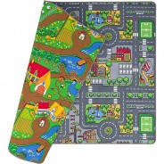 Preisvergleich für Heimtextilien: Straßenteppich Beidseitig Straßenlandschaften Spielteppiche bunt Gr. 100 x 165
