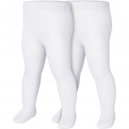 Preisvergleich für Strumpfwaren: Strumpfhose uni Doppelpack Krabbelstrumpfhosen Kinder weiß Gr. 98/104  Kleinkinder