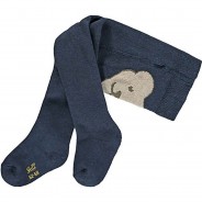 Preisvergleich für Strumpfwaren: Strumpfhosen Let´s Play mit großem Teddybär Strickstrumpfhosen dunkelblau Gr. 92