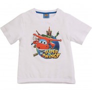 Preisvergleich für Oberteile: Super Wings Kinder Kurzarm T-Shirt weiß Gr. 110/116 Jungen Kinder