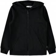 Preisvergleich für Oberteile: Sweatjacke NKMNESWEAT , Organic Cotton schwarz Gr. 146/152 Jungen Kinder