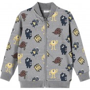 Preisvergleich für Oberteile: Sweatjacke NMMBALDER , Organic Cotton grau Gr. 104 Jungen Kleinkinder