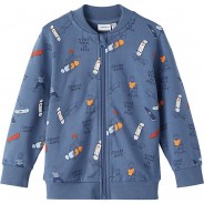 Preisvergleich für Oberteile: Sweatjacke NMMLUKA , Organic Cotton blau Gr. 92 Jungen Kleinkinder