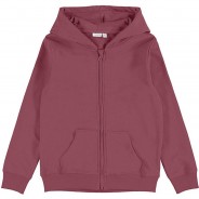 Preisvergleich für Oberteile: Sweatjacke , Organic Cotton dunkelrot Gr. 146/152 Mädchen Kinder