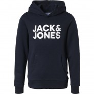 Preisvergleich für Oberteile: Kapuzenpullover JJECORP  dunkelblau Gr. 152 Jungen Kinder