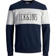 Preisvergleich für Oberteile: Sweatshirt JJCEMB  dunkelblau Gr. 176 Jungen Kinder