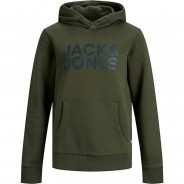 Preisvergleich für Oberteile: Kapuzenpullover JJECORP  dunkelgrün Gr. 128 Jungen Kinder