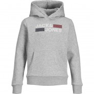 Preisvergleich für Oberteile: Kapuzenpullover JJECORP  hellgrau Gr. 152 Jungen Kinder