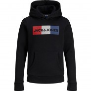 Preisvergleich für Oberteile: Kapuzenpullover JJECORP  schwarz Gr. 140 Jungen Kinder