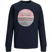 Preisvergleich für Oberteile: Sweatshirt JJMULA  dunkelblau Gr. 128 Jungen Kinder