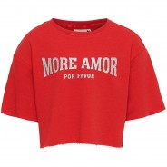 Preisvergleich für Oberteile: Sweatshirt KONCINDY  rot Gr. 146/152 Mädchen Kinder