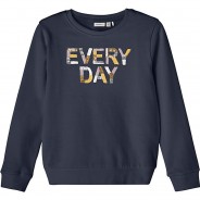 Preisvergleich für Oberteile: Sweatshirt NKFBAWN , Organic Cotton dunkelblau Gr. 146/152 Mädchen Kinder