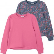 Preisvergleich für Oberteile: Sweatshirt NKFVIANJA Doppelpack  pink Gr. 146/152 Mädchen Kinder