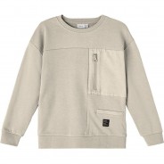 Preisvergleich für Oberteile: Sweatshirt NKMDELAL , Organic Cotton beige Gr. 146/152 Jungen Kinder