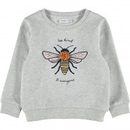 Preisvergleich für Oberteile: Sweatshirt NMFDASSI , Organic Cotton hellgrau Gr. 110 Mädchen Kleinkinder