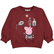 Preisvergleich für Oberteile: Sweatshirt NMFPEPPAPIG , Organic Cotton rot Gr. 110 Mädchen Kleinkinder
